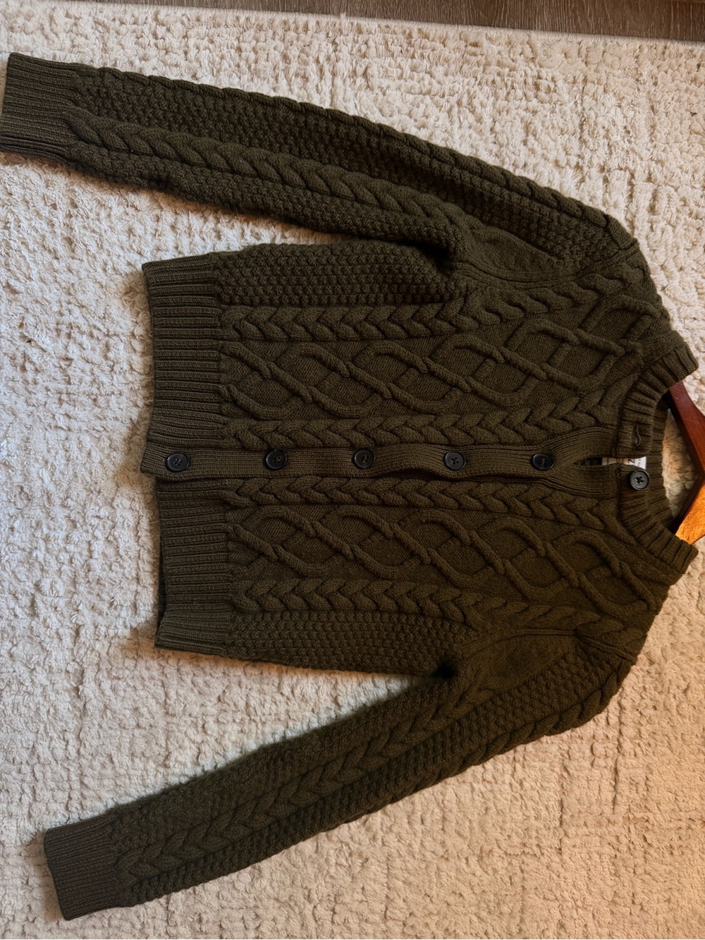 Aritzia 100% Merino Wool Heritage Cable Knit Cardigan - Picture 2 of 7